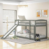 Harriet Bee Twin Over Twin Bunk Bed With Convertible Slide And Ladder