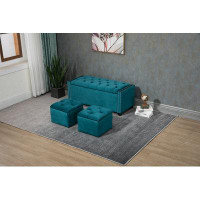 Ebern Designs Jamillah Velvet Upholstered Storage Bench
