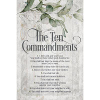 Trinx The Ten Commandments Symbols of Faith Inspirational Wood Plaque 6 inches x 9 inches