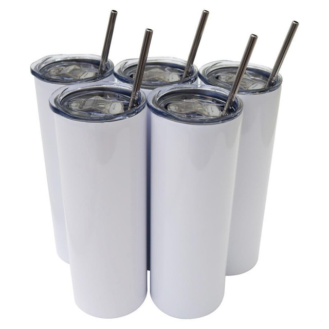 20 oz. Stainless Steel Skinny Tumbler with Lid and Straw 001001 in Other Business & Industrial in Toronto (GTA) - Image 3