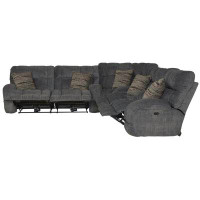 Lark Manor Annaliisa 3 - Piece Upholstered Sectional with 4 Lay-Flat Power Reclining Seats