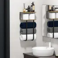 Latitude Run® Wood Shelf, Bathroom Shelves Wall Mounted