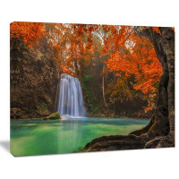 Made in Canada - Design Art Erawan Waterfall - Wrapped Canvas Photograph Print