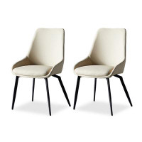 Orren Ellis 34.25" Grey Solid back side Chair(Set of 2)