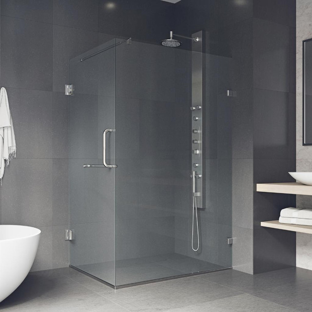 36x48 Pacifica Frameless Shower Enclosure with Entrance on the 36 inch end of the Shower ( BN and Chrome ) in Plumbing, Sinks, Toilets & Showers - Image 2