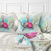 The Twillery Co. Corwin Abstract Two Birds in Love on Branch Pillow