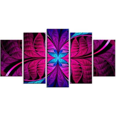 Design Art 'Bright Pink Fractal Stained Glass' Graphic Art Print Multi-Piece Image on Canvas in Arts & Collectibles
