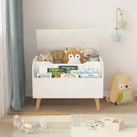Isabelle & Max™ Ailla Storage Bench,Wooden Toy Box, Storage Organizer with Front Bookshelf