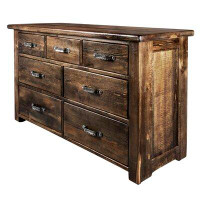 Montana Woodworks® Big Sky Collection 7 Drawer 58" W Solid Wood Dresser