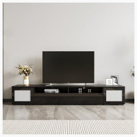 Ivy Bronx Entertainment Centre with Push to Open Doors, 3-pics Extended TV Console Table