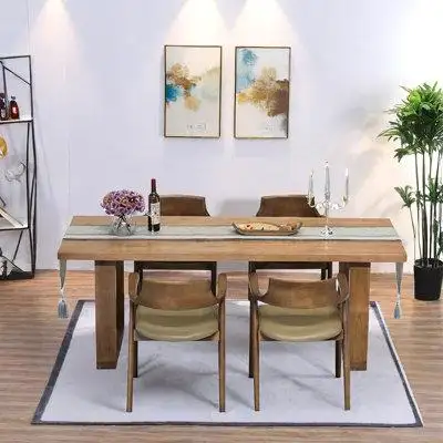 Loon Peak Modern rectangular solid wood dining table set