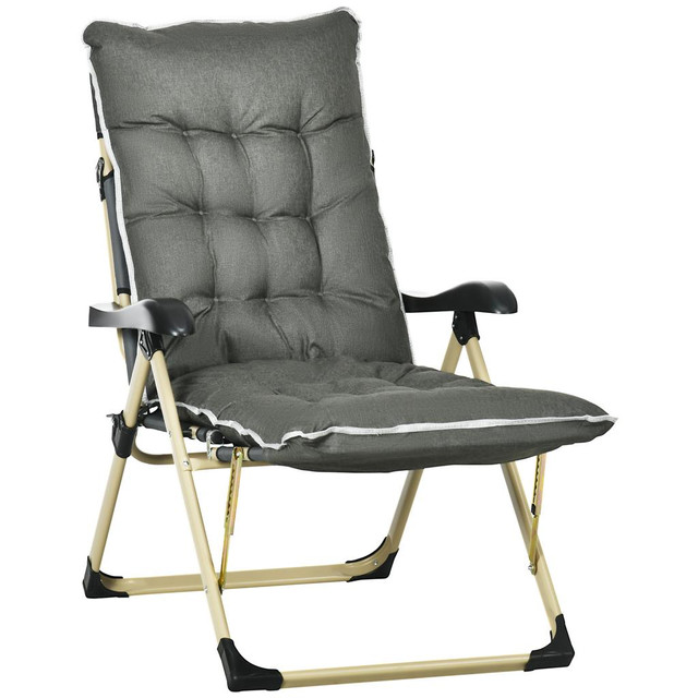 Outdoor Lounge Chair 68.9" L x 26.8" W x 24.6" H Grey in Patio & Garden Furniture - Image 2