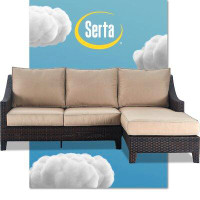 Serta at Home Serta Tahoe Outdoor Chaise Sectional, Brown Wicker