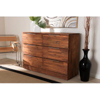 Loon Peak Lefancy Jashia Modern and Contemporary Caramel Brown Finished 6-Drawer Wood Dresser