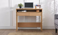 NEW NATURAL WOOD 2 DRAWER EXTENDABLE DESK 415520