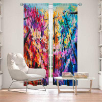 East Urban Home Lined Window Curtains 2-panel Set for Window by Lam Fuk Tim - Treetop Colourful 2