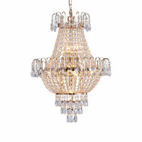 House of Hampton Gold Crystal Chandeliers,Large Contemporary Luxury Ceiling Lighting For Living Room Dining Room Bedroom