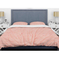 East Urban Home Living Coral Mid-Century Duvet Cover Set