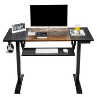 Inbox Zero 48 Inch Standing Desk With Keyboard Tray