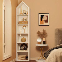 Latitude Run® Latitude Run® 73" Tall Narrow Bookshelf, Modern Open 5 Tier Bookcase, Wooden Shelf Stand For Small Spaces,