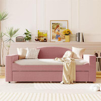 Latitude Run® Full Size Upholstered Daybed With Storage Armrests, Trundle And Latest Integrated Bluetooth Audio System,