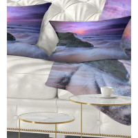 Made in Canada - East Urban Home Seashore Slow Motion Waves on Winch Beach Pillow