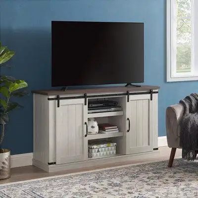 Gracie Oaks TV Media Stand Entertainment Console for TV Up to 60" with Sliding Doors
