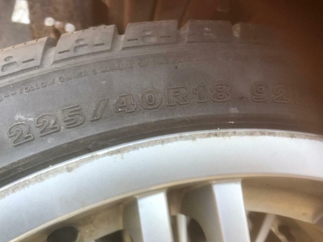 4 RIM S & WINTER TIRES %80 LEFT ON TIRES  (225/40/R 18 ) in Tires & Rims in Ontario - Image 4