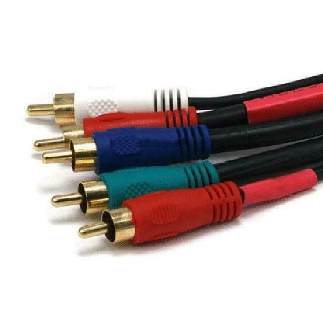 25 ft. 5-RCA (5-in-1) Component Video-Audio Coaxial Cable (RG-59 U) - Black in Video & TV Accessories - Image 2