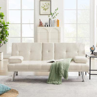 GZMWON Upholstery Convertible Folding Futon Sofa Bed