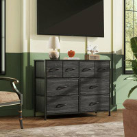17 Stories Dark Grey Fabric Dresser: Multipurpose, Roomy Storage, Sturdy And Durable (30.39 H x 39.41 W x 11.81 D)