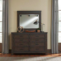 Union Rustic Tecopa 8 Drawer 64" W Solid Wood Double Dresser with Mirror