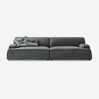 PULOSK 86.58" Grey Cloth Modular Sofa cushion couch