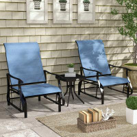 Winston Porter 3-Piece Outdoor conversation Set with Steel Frame and Tempered Glass Top Table