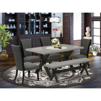 Winston Porter Winston Porter 36FD4EE0132C4DE1961D5795A08624F5 6 Pc Dining Set - 4 Black Dining Chairs, Wood Table And M