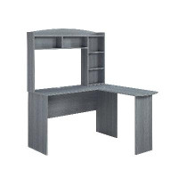 Latitude Run® Modern L-Shaped Office Desk With Storage Cabinets, Gray