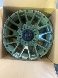 FOUR NEW 20 INCH GREEN FAST KNUCKLES WHEELS 20X10 6X135 / 6X139.7 !! MOUNTED WITH 305 / 55 R20 FUEL GRIPPER TIRES !!