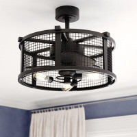 Steelside™ 21" Ender 3 - Blade Caged Ceiling Fan with Remote Control and Light Kit Included