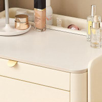 Hokku Designs 16.54"Cream white makeup table and cabinet