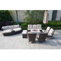 Wade Logan Anazco 14 Person Complete Patio Set with Cushions