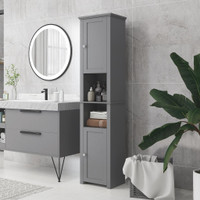 Bathroom Cabinet 15.7" x 11.8" x 66.9" Grey