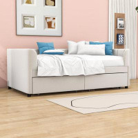 Latitude Run® Twin 2 Drawers Upholstered Daybed