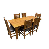 Wildon Home® Speakman 6 - Person Oak Solid Oak Dining Set