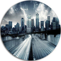 Design Art 'City with Blue Tint' Photographic Print on Metal