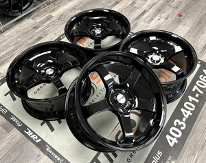 18x8.5 Gloss Black Wheels 5x114.3 (Advan GT Style) Calgary Alberta Preview