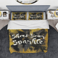 Made in Canada - East Urban Home Show Your Sparkle Quote Duvet Cover Set