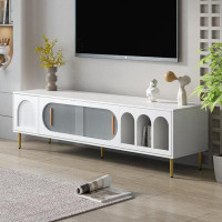 GAMLIF TV Stand for 70+ Inch TV, Entertainment Centre TV Media Console Table,with 3 Shelves and 2 Cabinets