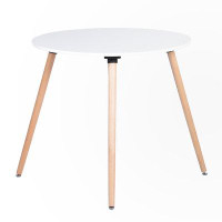 Wrought Studio Round Dining Table With Beech Wood Legs