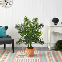 Primrue 45In. Areca Palm Artificial Tree In In Terracotta Planter (Real Touch)