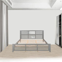 Wildon Home® Grey King Size Platform Bed